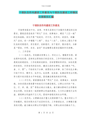 干部队伍作风建设工作意见与干部队伍建设工作情况自查报告汇编