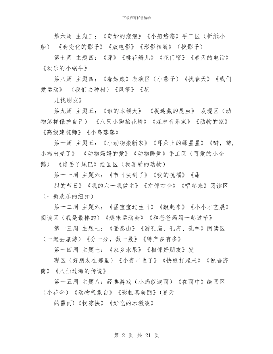 幼儿园个人工作计划表与幼儿园个人师德总结汇编_第2页