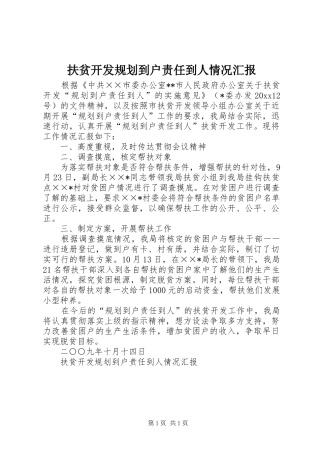 扶贫开发规划到户责任到人情况汇报