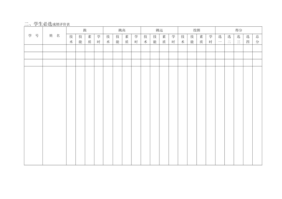 学生学习成绩评价表_第1页