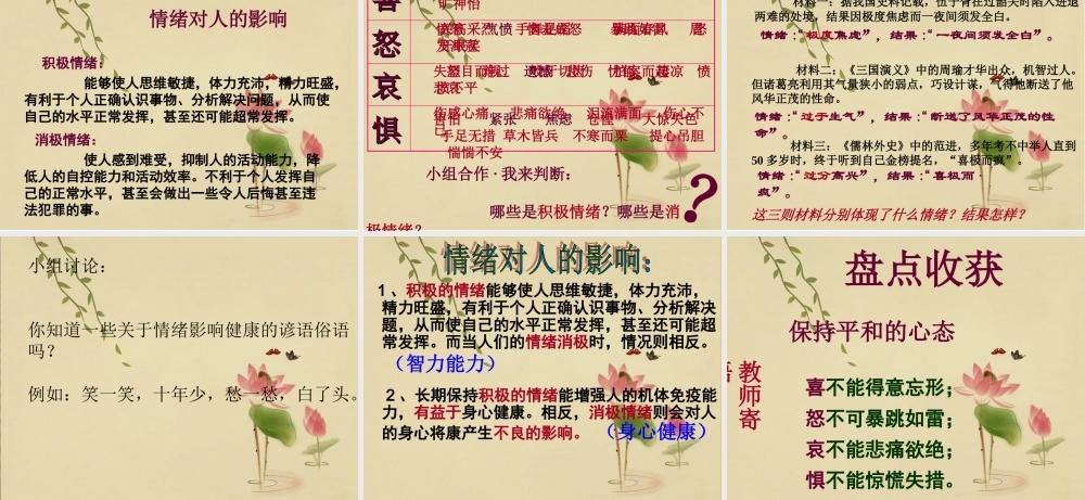 鲁教版七年级下册13课第一框_你了解自己的情绪吗？