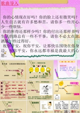 鲁教版七年级下册13课第一框_你了解自己的情绪吗？