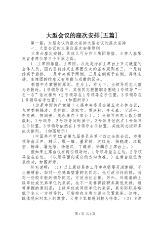 大型会议的座次安排[五篇]