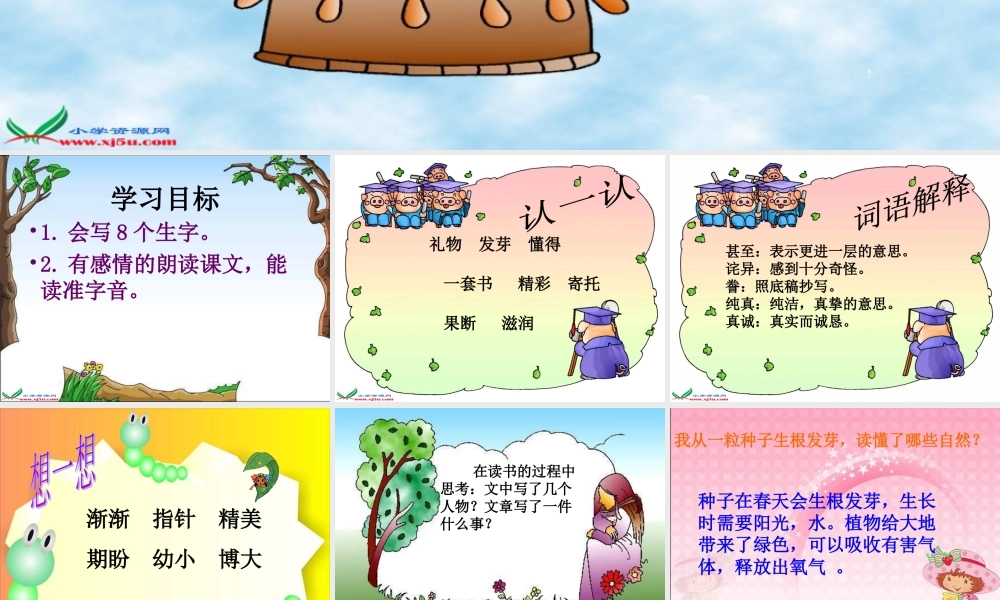 (北师大版)三年级语文下册课件_礼物2