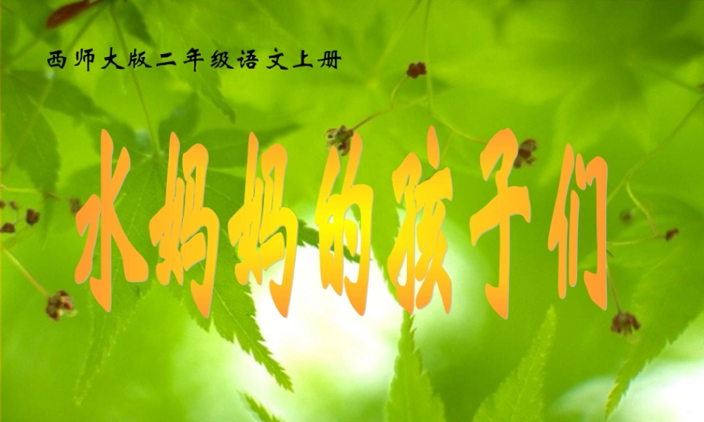 西师版二年级上册小学语文：第4课《水妈妈的孩子们》PPT课件