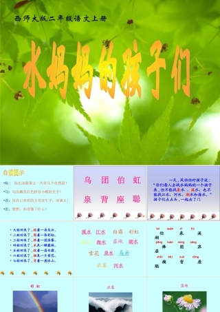 西师版二年级上册小学语文：第4课《水妈妈的孩子们》PPT课件
