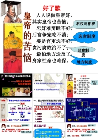 君主专制政体的演进与强化