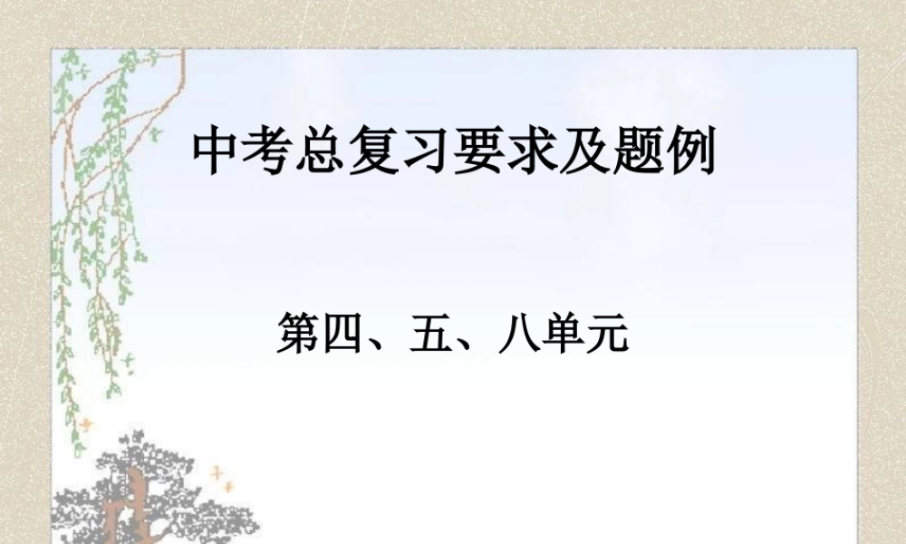 中考化学复习（四、五、八单元