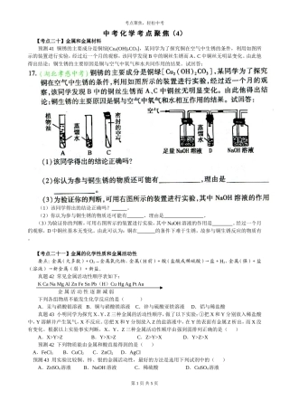 中考化学考点聚焦4