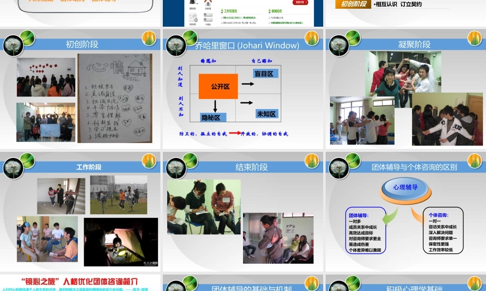 团体心理辅导中的项目设计(1)