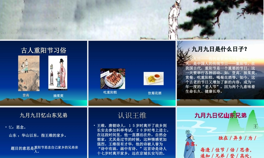 九月九日忆山东兄弟课件 (2)