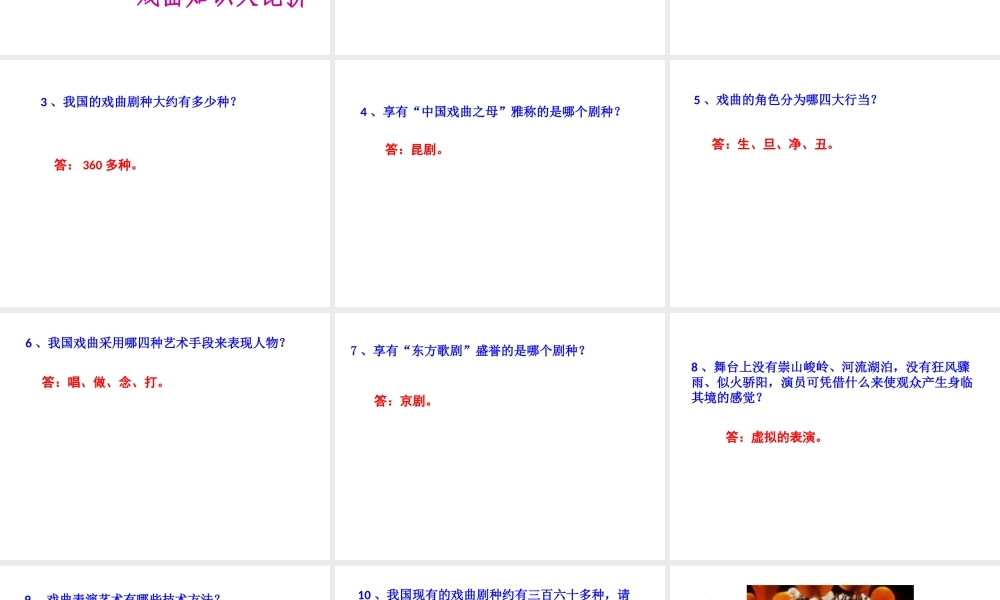 《戏曲大舞台》的课件