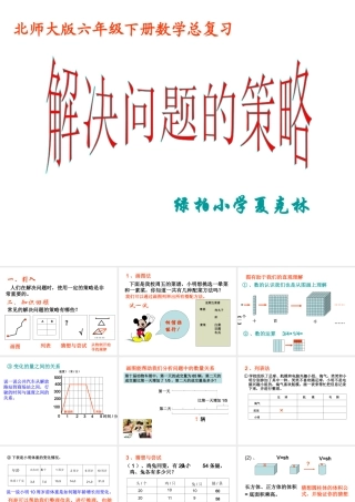 北师大版六年级下册数学总复习《解决问题的策略》