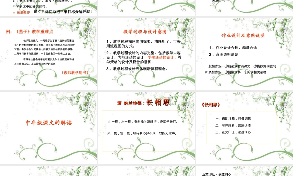 小学语文片段教学设计与演示