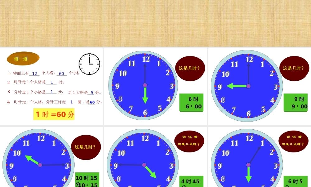 时分秒第一课时秒的认识