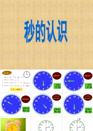 时分秒第一课时秒的认识