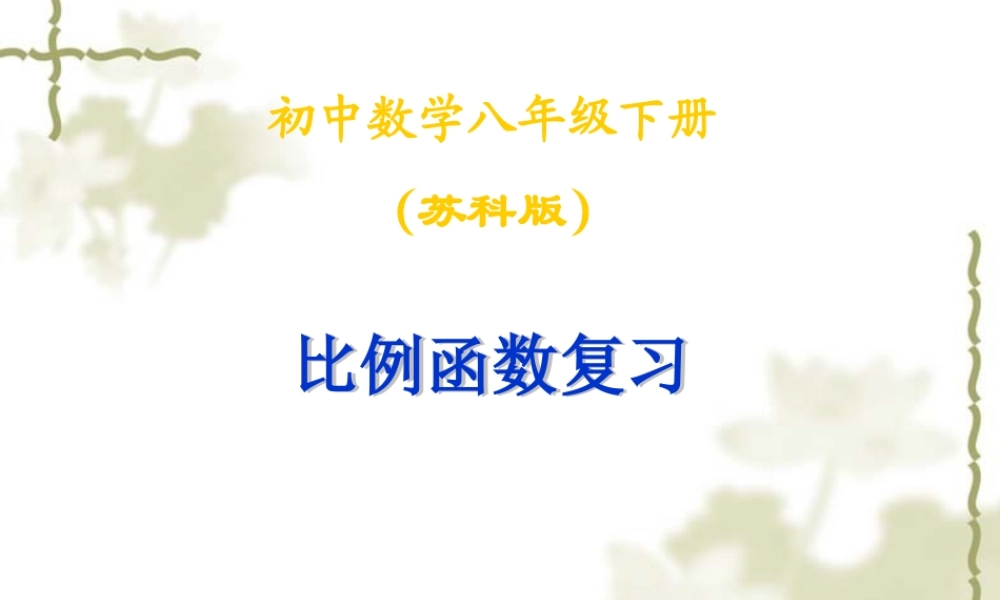 反比例函数复习