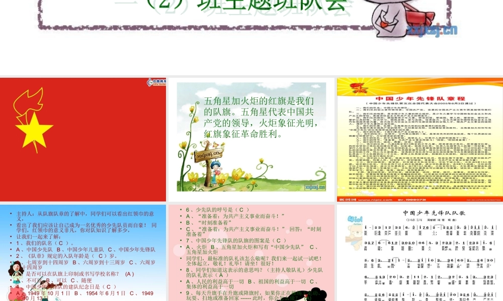 我是向上好队员班队会PPT