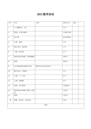 大一班散学活动