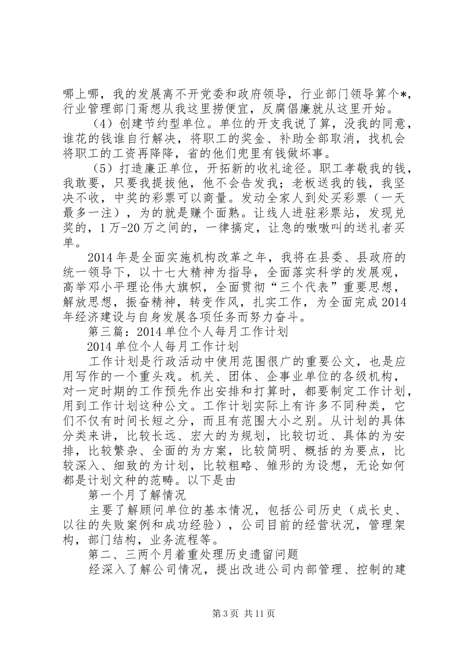 第一篇：单位领导XX年个人工作计划一、总体思路_第3页