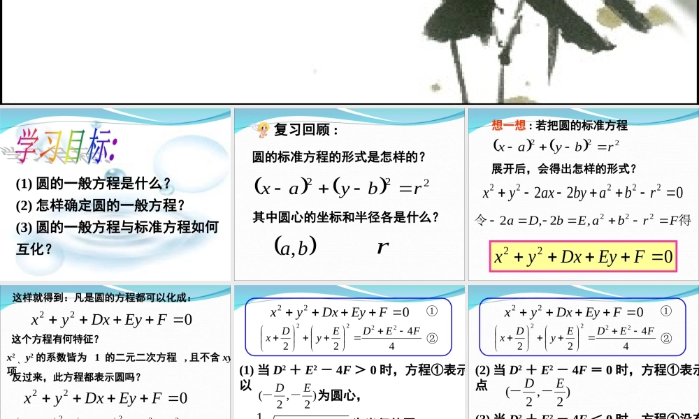 圆的一般方程课件人教版必修