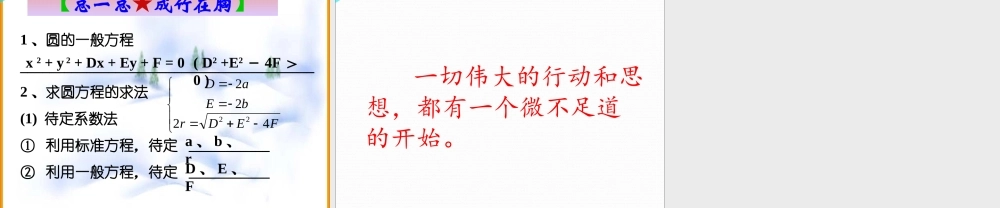 圆的一般方程课件人教版必修