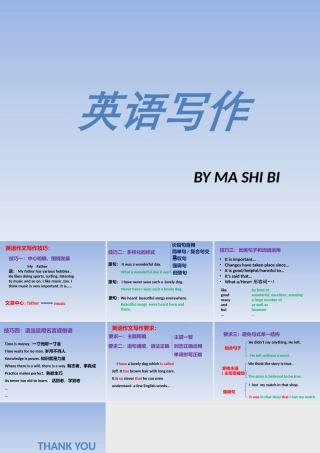 初中英语作文写作技巧教案PPT马世碧