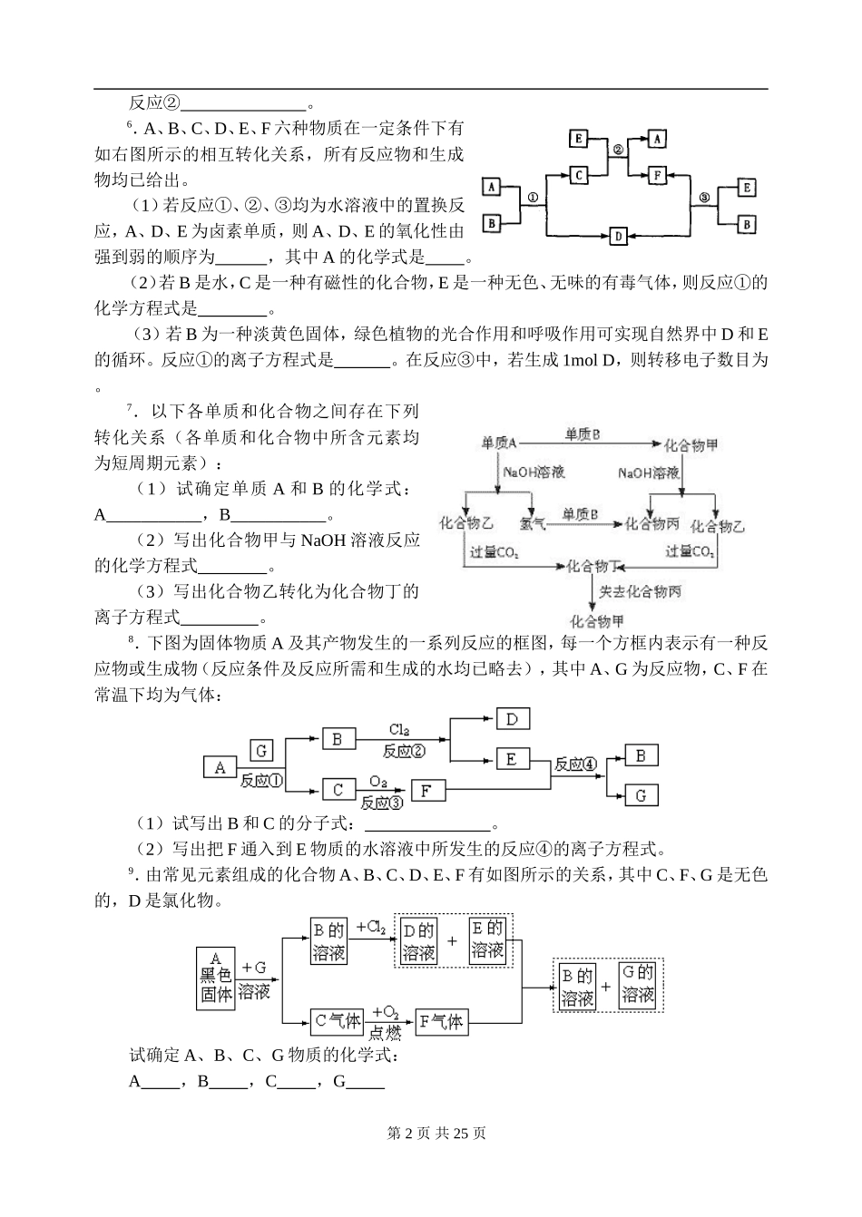 中学化学竞赛试题资源库——金属综合框图题_第2页