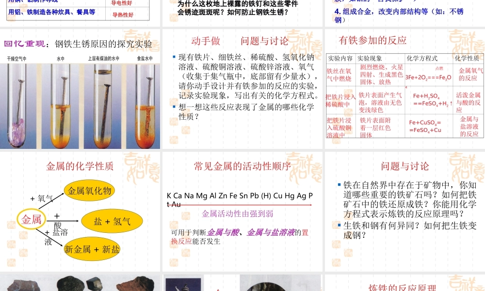 复习《金属与金属矿物》教学课件