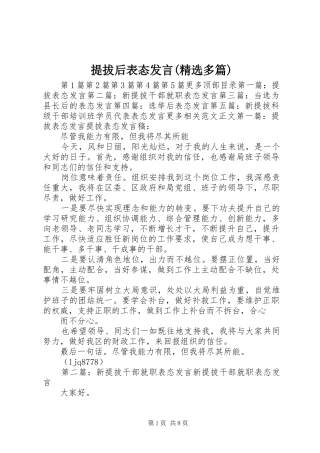 提拔后表态发言(精选多篇)