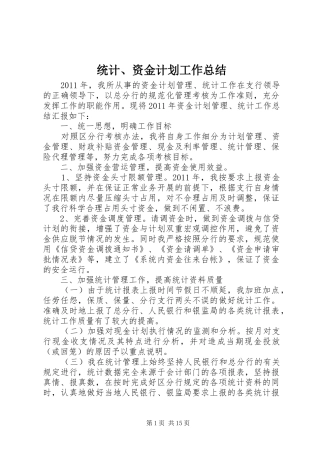 统计、资金计划工作总结_1