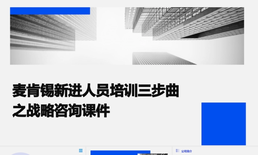 麦肯锡新进人员培训三步曲之战略咨询课件