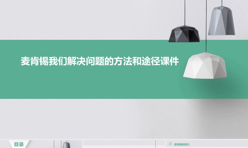 麦肯锡我们解决问题的方法和途径课件