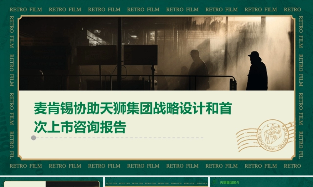 麦肯锡协助天狮集团战略设计和首次上市咨询报告课件