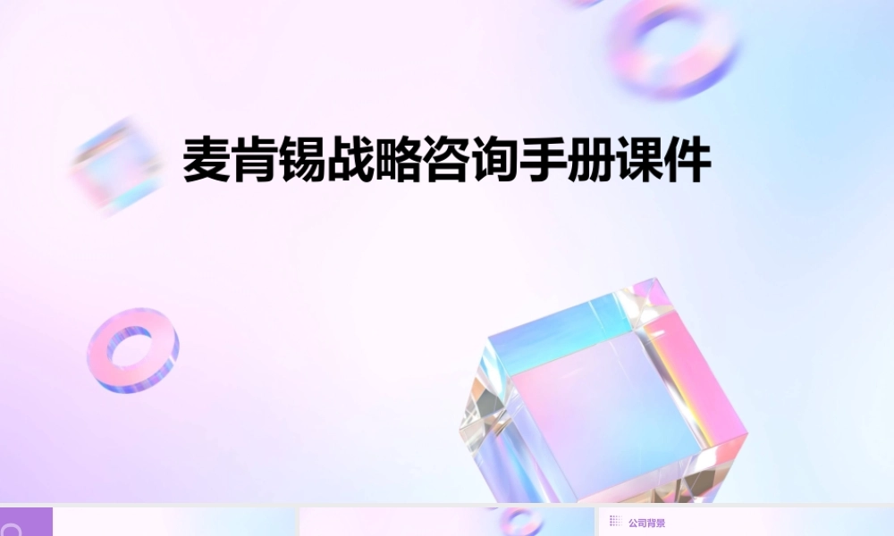 麦肯锡战略咨询手册课件