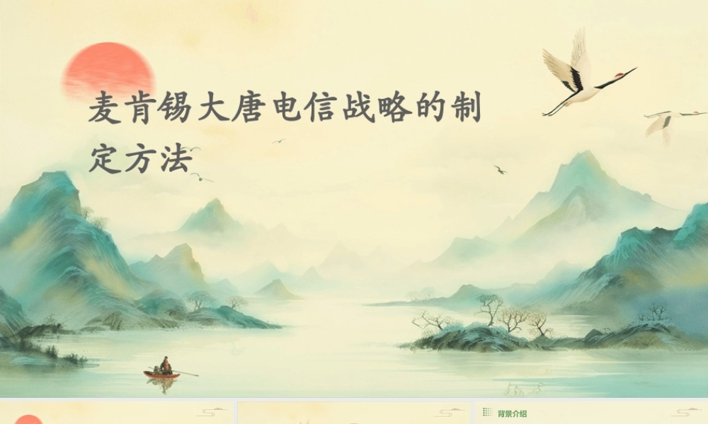 麦肯锡大唐电信战略的制定方法