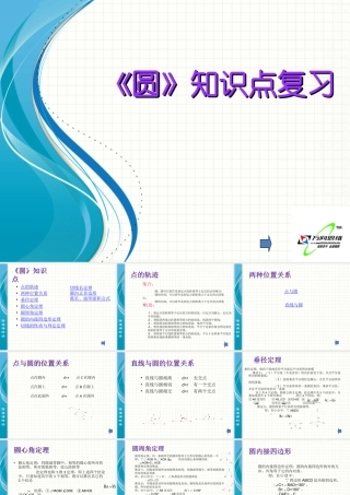 九年级数学下册教学课件圆章末复习