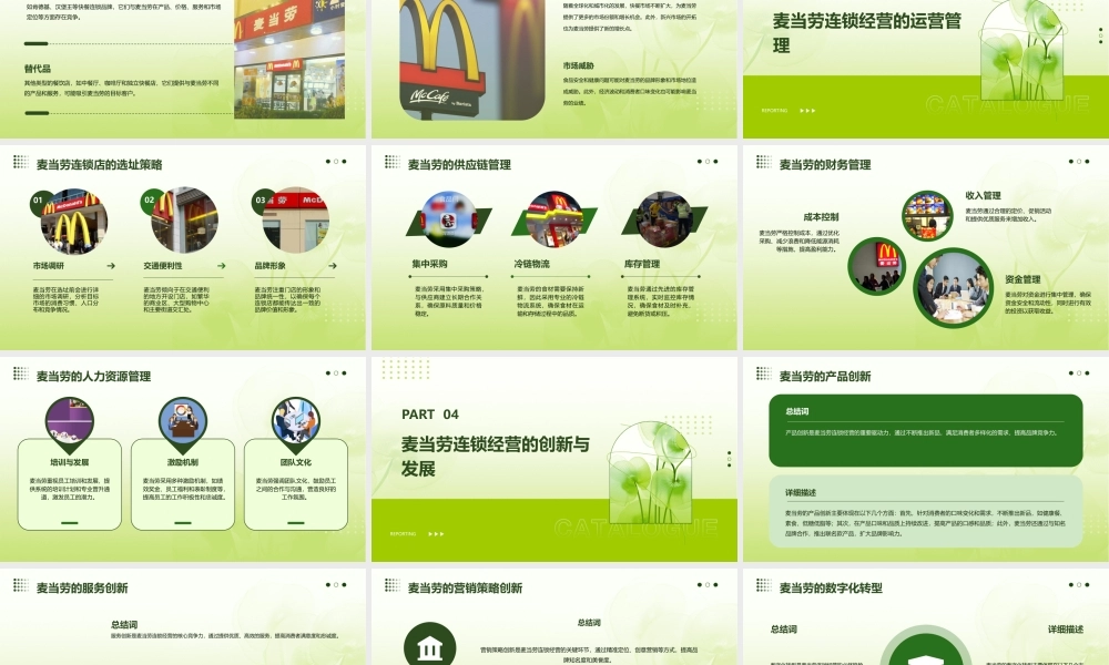 麦当劳连锁经营调查分析课件
