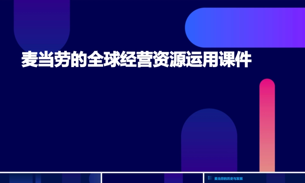 麦当劳的全球经营资源运用课件