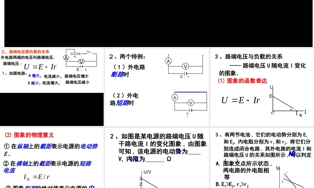 [名校联盟]湖南省醴陵二中高二物理《27闭合电路欧姆定律（第二课时）》课件（新课标人教版3-1）