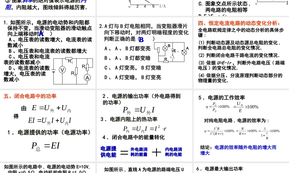 [名校联盟]湖南省醴陵二中高二物理《27闭合电路欧姆定律（第二课时）》课件（新课标人教版3-1）