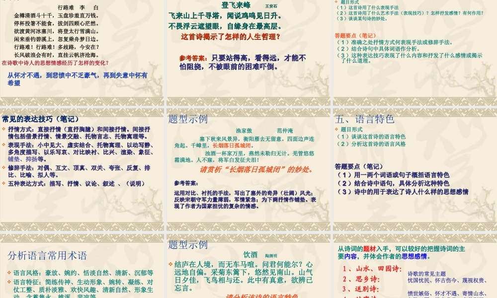《中考古诗词鉴赏方法导引》课件