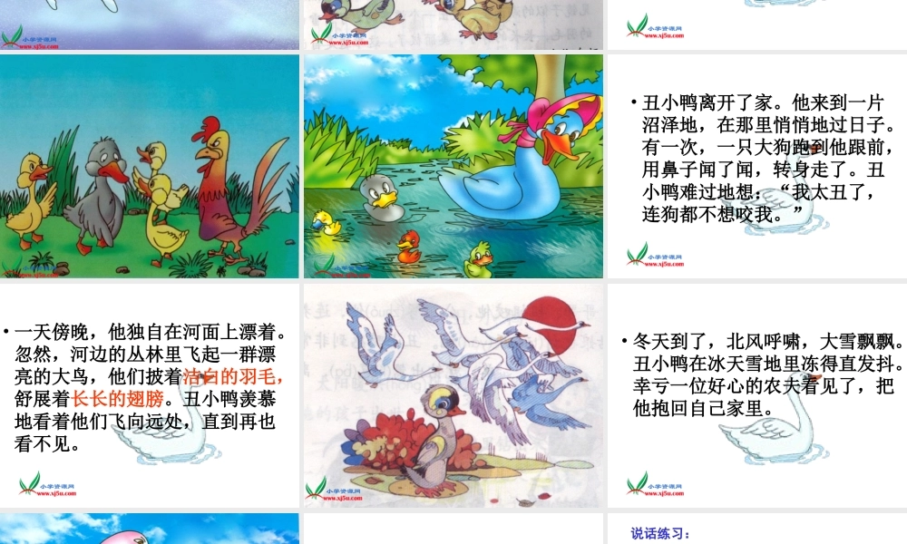 鄂教版二年级语文下册《丑小鸭_3》PPT课件