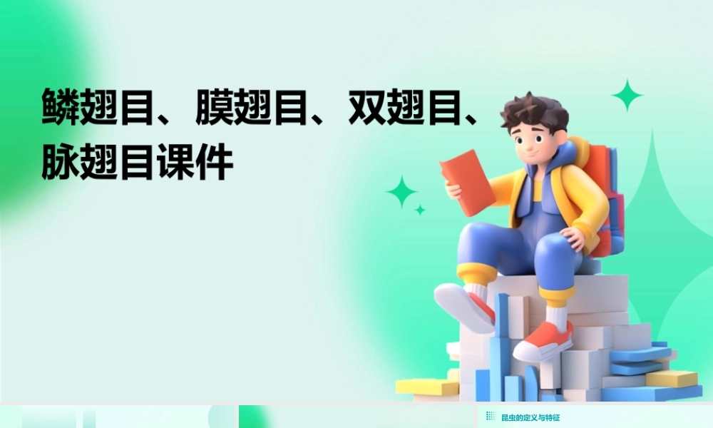 鳞翅目膜翅目双翅目脉翅目课件