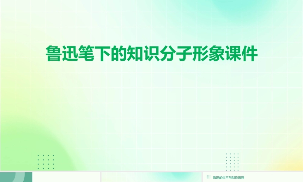 鲁迅笔下的知识分子形象课件