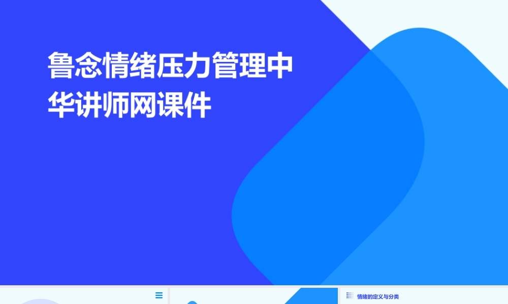 鲁念情绪压力管理中华讲师网课件