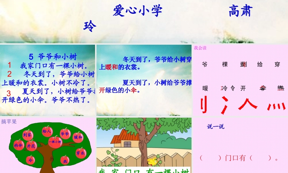 一年级语文《爷爷和小树》PPT课件(1)