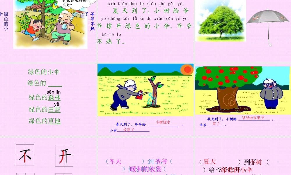 一年级语文《爷爷和小树》PPT课件(1)