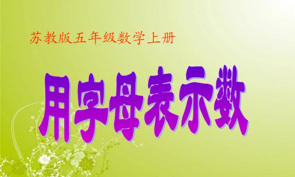 用字母表示苏教版数学w五年级上册《用字母表示数》PPT课件-副本(2)