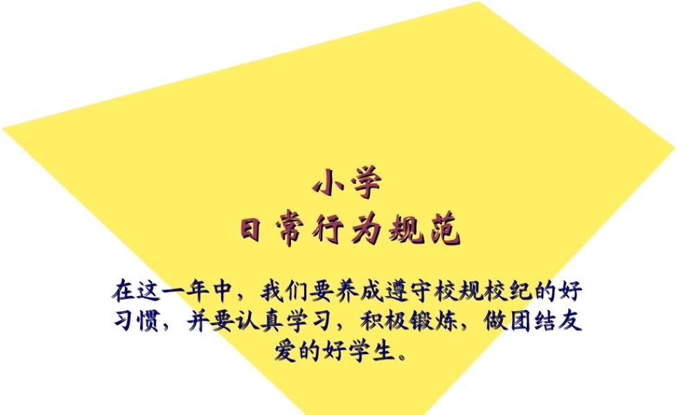 小学日常行为规范模板